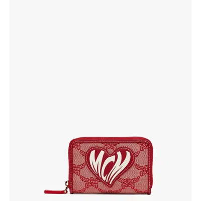 Mcm Zip-around Wallet In Lauretos Jacquard
