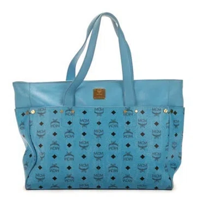 Pre-owned Mcm Zip Tote In Blue