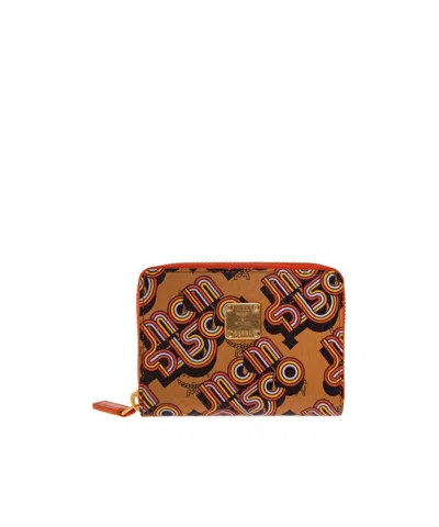 Mcm Zip-around Wallet In Brown