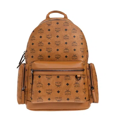 Mcm Zippered Backpack In Brown