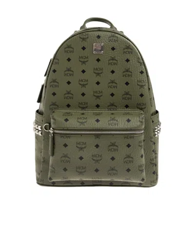 Mcm Zippered Backpack In Green