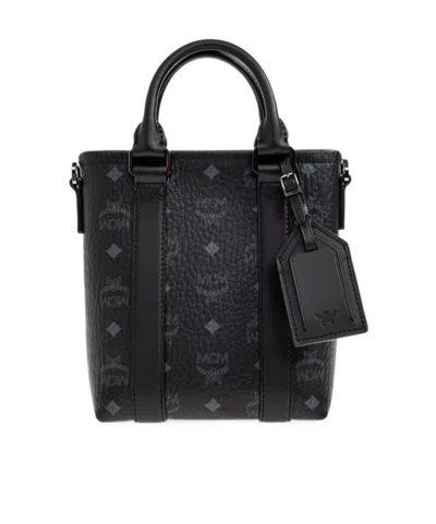 Mcm Zippered Handbag In Black