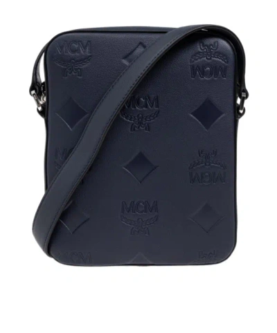 Mcm Zippered Shoulder Bag In Black