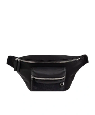 Mcm Zippered Waist Pack In Black