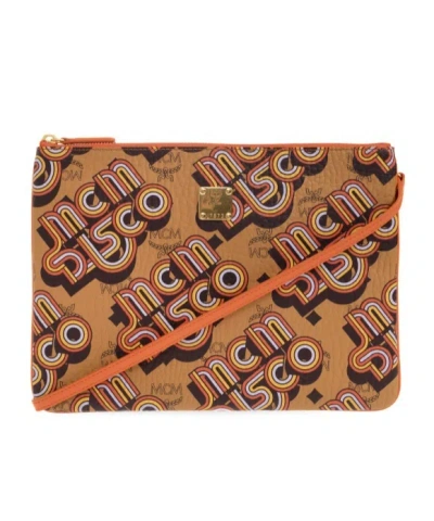 Mcm Zip-top Clutch In Brown