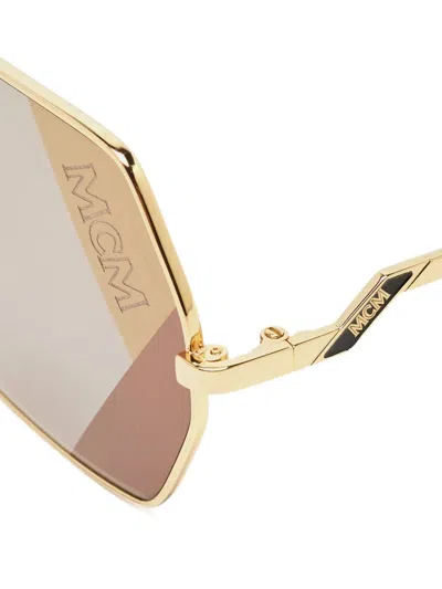 Pre-owned Mcm 126s Geometric Sunglasses In Gold