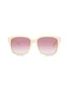 Mcq Alexander Mcqueen Alexander Mcq Alexander Mcqueenueen Mcqueen Women's 56mm D-frame Square Sunglasses In White