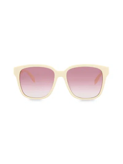 Mcq Alexander Mcqueen Alexander Mcq Alexander Mcqueenueen Mcqueen Women's 56mm D-frame Square Sunglasses In White