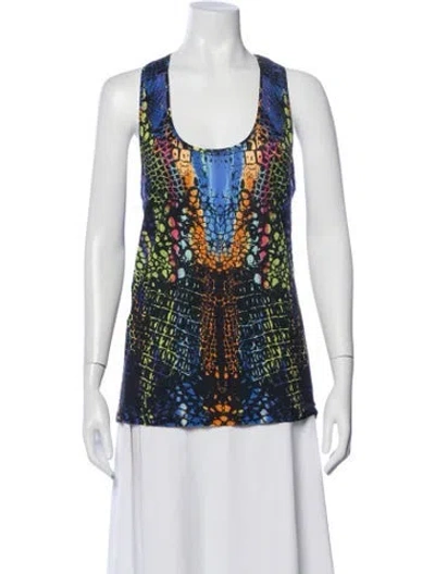 Pre-owned Mcq By Alexander Mcqueen 2014 Animal Print Top W/ Tags In Blue