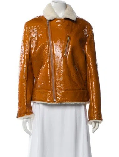 Pre-owned Mcq By Alexander Mcqueen 2019 Shearling Fur Jacket In Orange