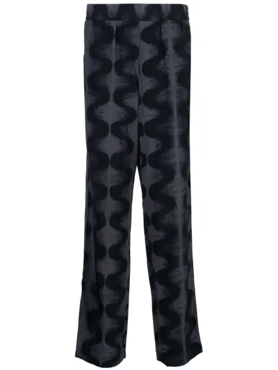 Mcq By Alexander Mcqueen Abstract-print Straight-leg Trousers In Schwarz