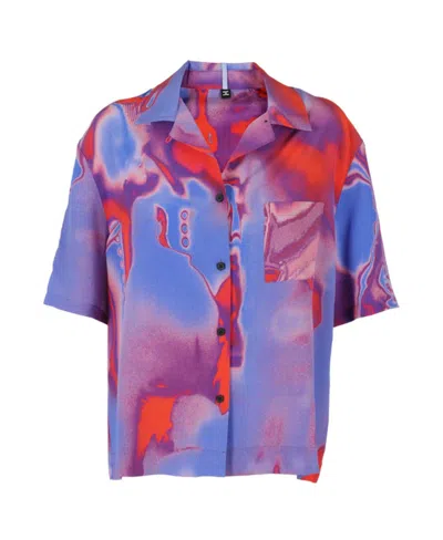 Mcq By Alexander Mcqueen Abstract Printed Shirt In Blue