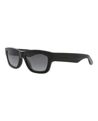 Pre-owned Mcq By Alexander Mcqueen Alexander Mcqueen Square Rectangle Sunglasses In Black Black Grey (am0419s/30014614/001)