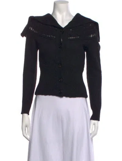 Pre-owned Mcq By Alexander Mcqueen Alpaca Open Front Sweater In Black