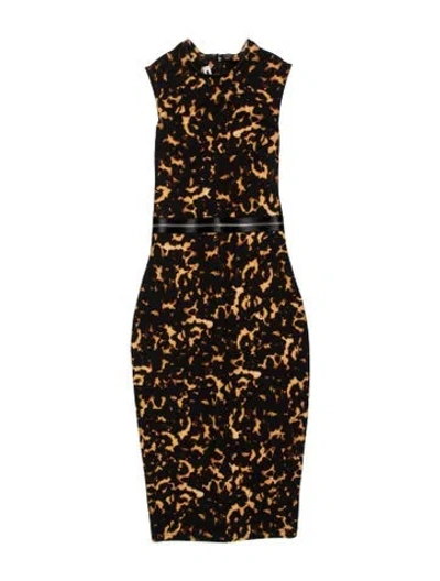 Pre-owned Mcq By Alexander Mcqueen Animal Print Knee-length Dress W/ Tags In Black