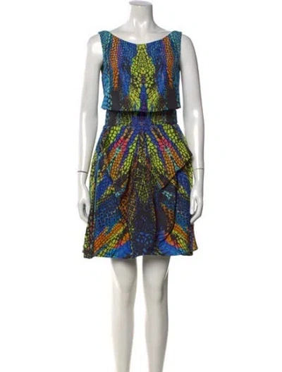 Pre-owned Mcq By Alexander Mcqueen Animal Print Mini Dress In Multi