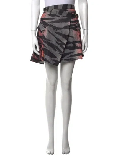 Pre-owned Mcq By Alexander Mcqueen Animal Print Mini Skirt In Pink
