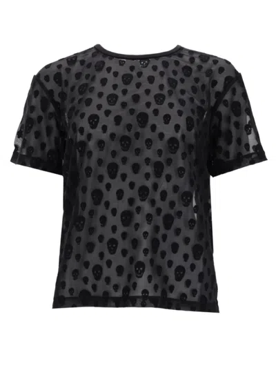 Mcq By Alexander Mcqueen Black Graphic Round Neck T-shirt