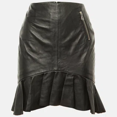 Pre-owned Mcq By Alexander Mcqueen Black Leather Mini Skirt S