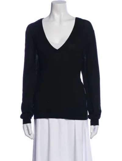 Pre-owned Mcq By Alexander Mcqueen Cashmere V-neck Sweater In Blue
