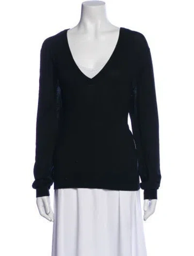Pre-owned Mcq By Alexander Mcqueen Cashmere V-neck Sweater In Blue