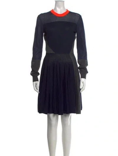 Pre-owned Mcq By Alexander Mcqueen Colorblock Pattern Knee-length Dress In Blue