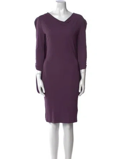 Pre-owned Mcq By Alexander Mcqueen Cowl Neck Knee-length Dress W/ Tags In Purple