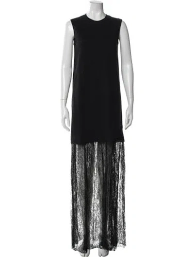 Pre-owned Mcq By Alexander Mcqueen Crew Neck Long Dress In Black