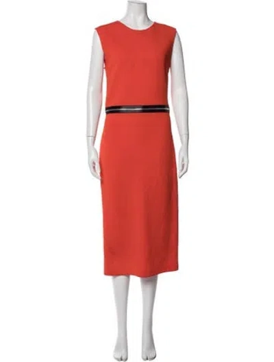 Pre-owned Mcq By Alexander Mcqueen Crew Neck Midi Length Dress In Orange