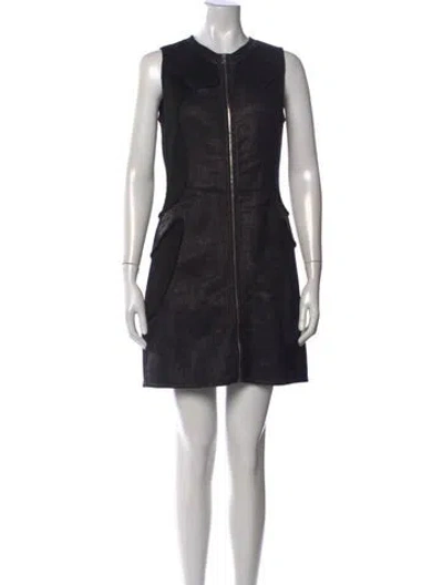 Pre-owned Mcq By Alexander Mcqueen Crew Neck Mini Dress In Black