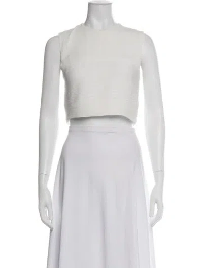 Pre-owned Mcq By Alexander Mcqueen Crew Neck Sleeveless Crop Top In White