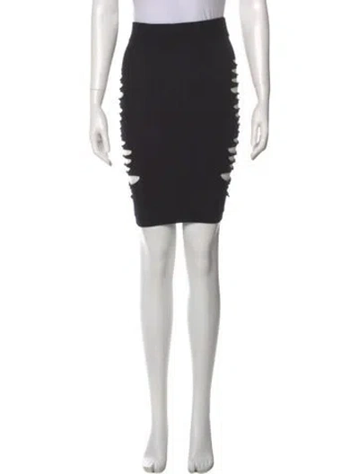 Pre-owned Mcq By Alexander Mcqueen Cutout Accent Knee-length Skirt In Black