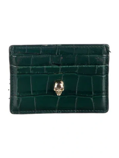 Pre-owned Mcq By Alexander Mcqueen Embossed Leather Wallet In Green