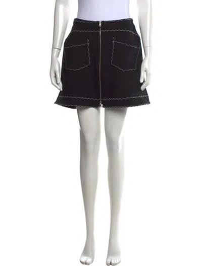 Pre-owned Mcq By Alexander Mcqueen Embroidered Accent Mini Skirt In Black