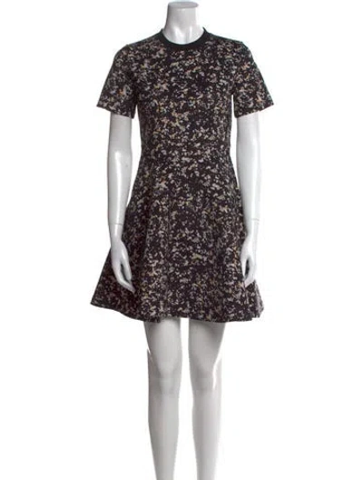 Pre-owned Mcq By Alexander Mcqueen Floral Print Knee-length Dress In Black