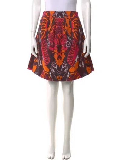Pre-owned Mcq By Alexander Mcqueen Floral Print Knee-length Skirt In Purple