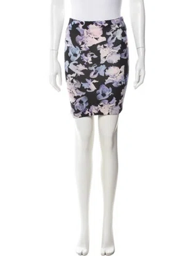 Pre-owned Mcq By Alexander Mcqueen Floral Print Mini Skirt In Black
