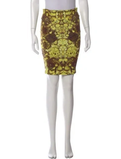 Pre-owned Mcq By Alexander Mcqueen Floral Print Mini Skirt In Neutral