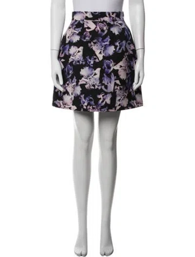 Pre-owned Mcq By Alexander Mcqueen Floral Print Mini Skirt In White