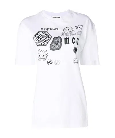 Mcq By Alexander Mcqueen Front Printed T-shirt In White