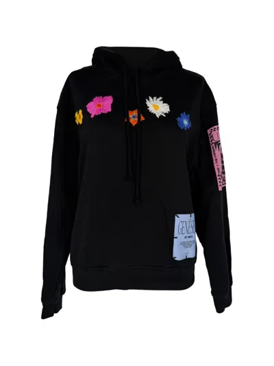 Pre-owned Mcq By Alexander Mcqueen Genesis Ii Athena Flowers Hoodie In Black