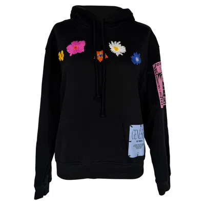 Pre-owned Mcq By Alexander Mcqueen Genesis Ii By Mcq Athena Flowers Hoodie In Black Polyester