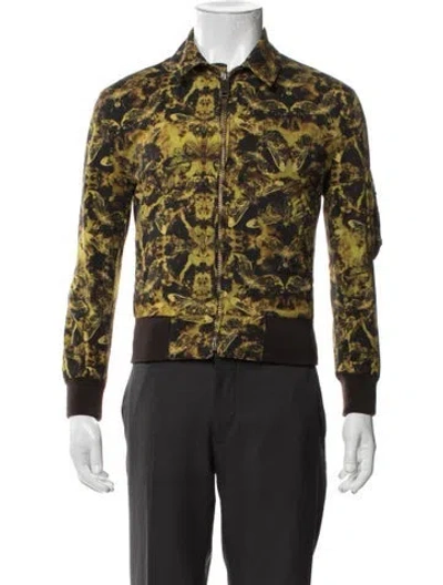 Pre-owned Mcq By Alexander Mcqueen Graphic Print Bomber Jacket In Green