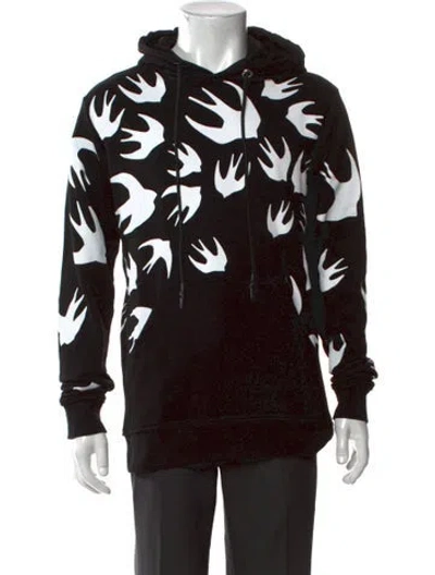 Pre-owned Mcq By Alexander Mcqueen Graphic Print Crew Neck Hoodie In Black