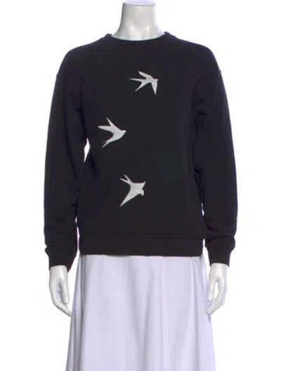 Pre-owned Mcq By Alexander Mcqueen Graphic Print Crew Neck Sweater In Blue