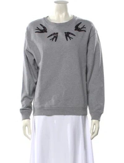 Pre-owned Mcq By Alexander Mcqueen Graphic Print Crew Neck Sweater In Gray