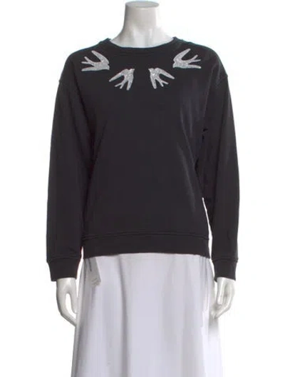 Pre-owned Mcq By Alexander Mcqueen Graphic Print Crew Neck Sweatshirt In Black