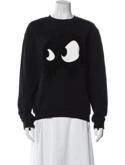 Pre-owned Mcq By Alexander Mcqueen Graphic Print Crew Neck Sweatshirt In Black