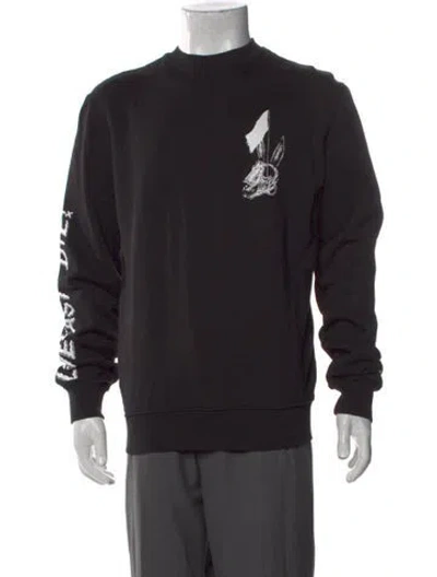 Pre-owned Mcq By Alexander Mcqueen Graphic Print Crew Neck Sweatshirt In Black