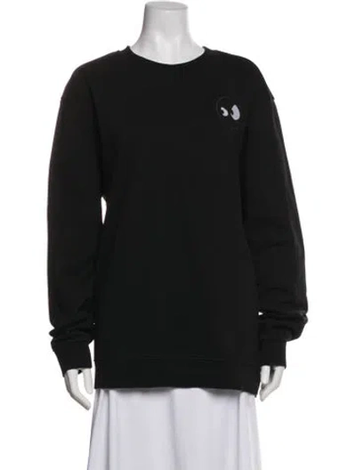 Pre-owned Mcq By Alexander Mcqueen Graphic Print Crew Neck Sweatshirt In Black